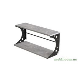 Полиця настінна Ferrum-decor Букін 330x700x240 метал Чорний ДСП Бетон