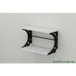 Полиця настінна Ferrum-decor Букін 330x700x240 метал Чорний ДСП Білий