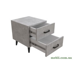 Тумба Віва 2 на конусних ніжках Ferrum-decor 41x35x40 Чорний метал ДСП Бетон