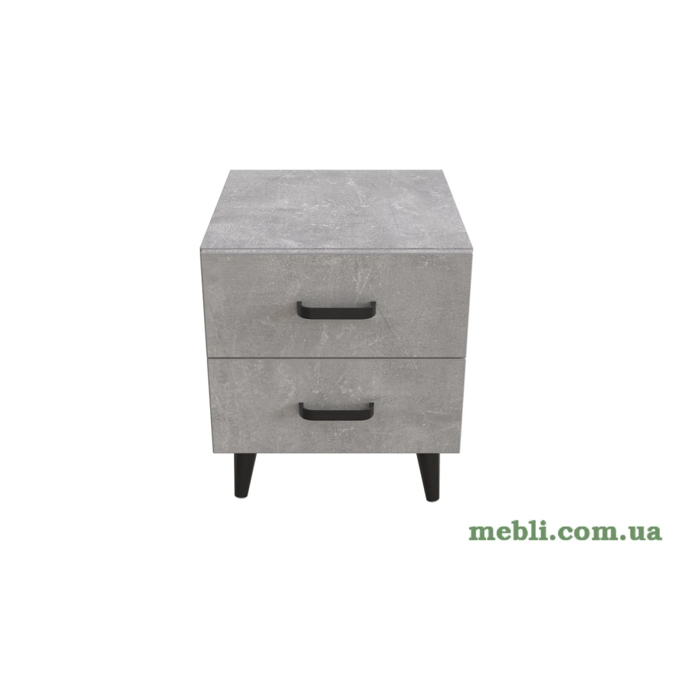 Тумба Віва 2 на конусних ніжках Ferrum-decor 41x35x40 Чорний метал ДСП Бетон