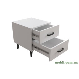 Тумба Віва 2 на конусних ніжках Ferrum-decor 41x35x40 Чорний метал ДСП Білий