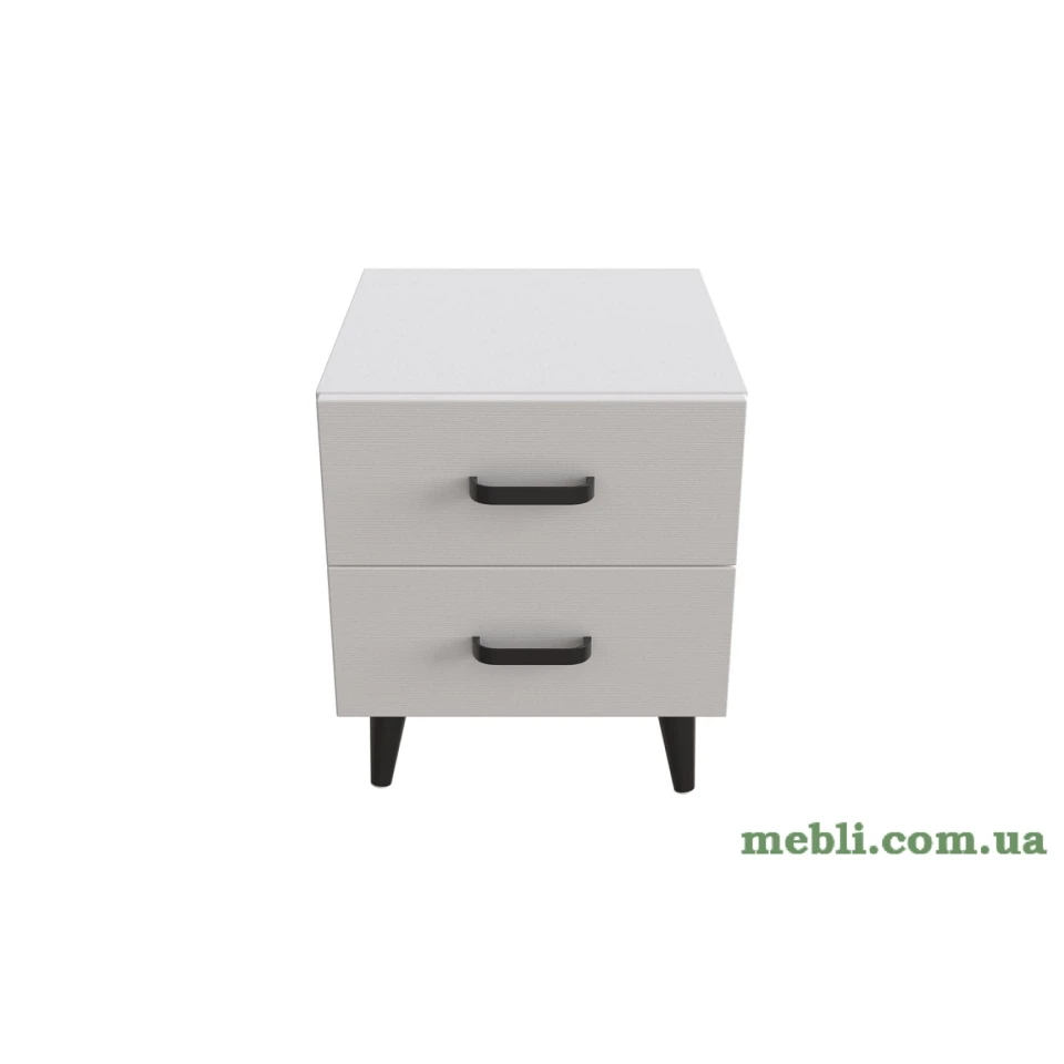 Тумба Віва 2 на конусних ніжках Ferrum-decor 41x35x40 Чорний метал ДСП Білий