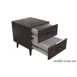 Тумба Віва 2 на конусних ніжках Ferrum-decor 41x35x40 Чорний метал ДСП Венге Магія