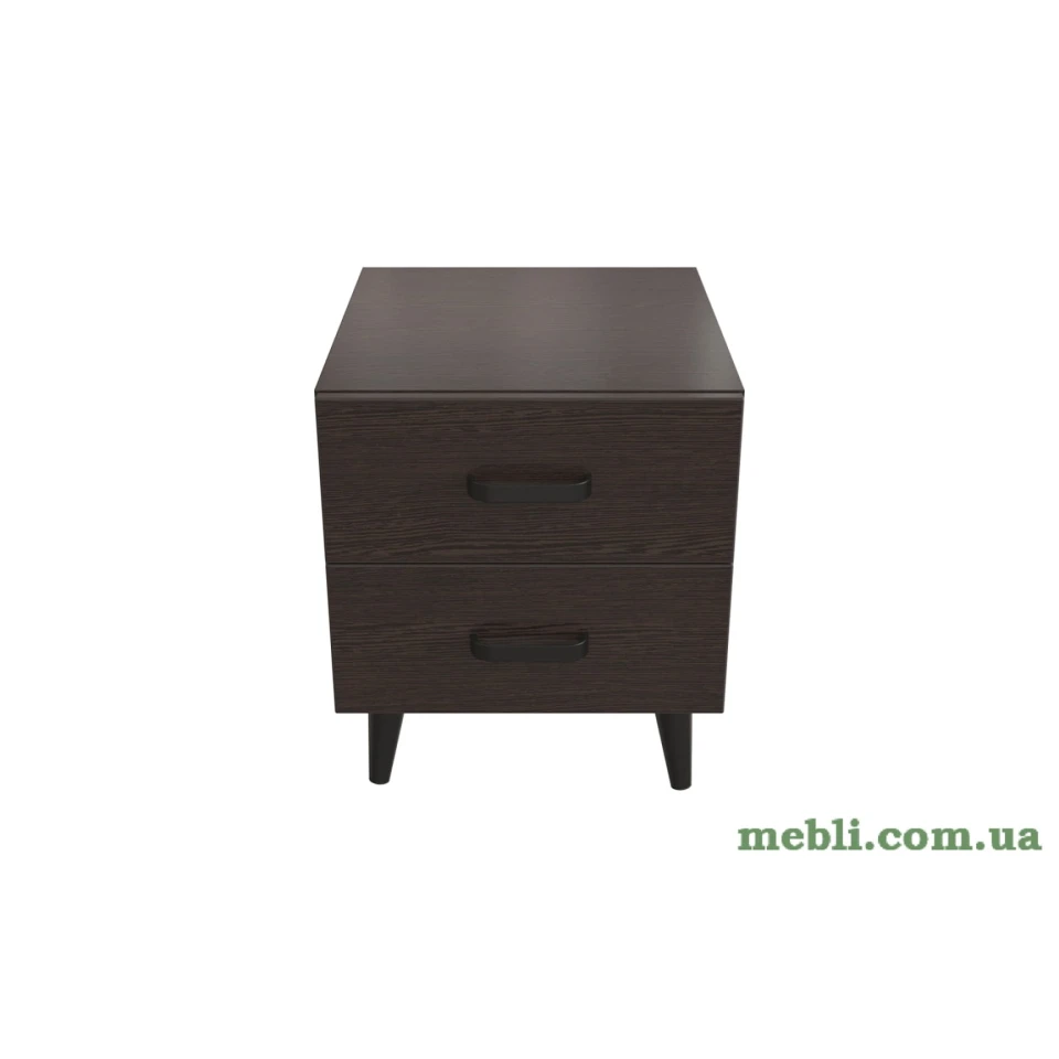 Тумба Віва 2 на конусних ніжках Ferrum-decor 41x35x40 Чорний метал ДСП Венге Магія