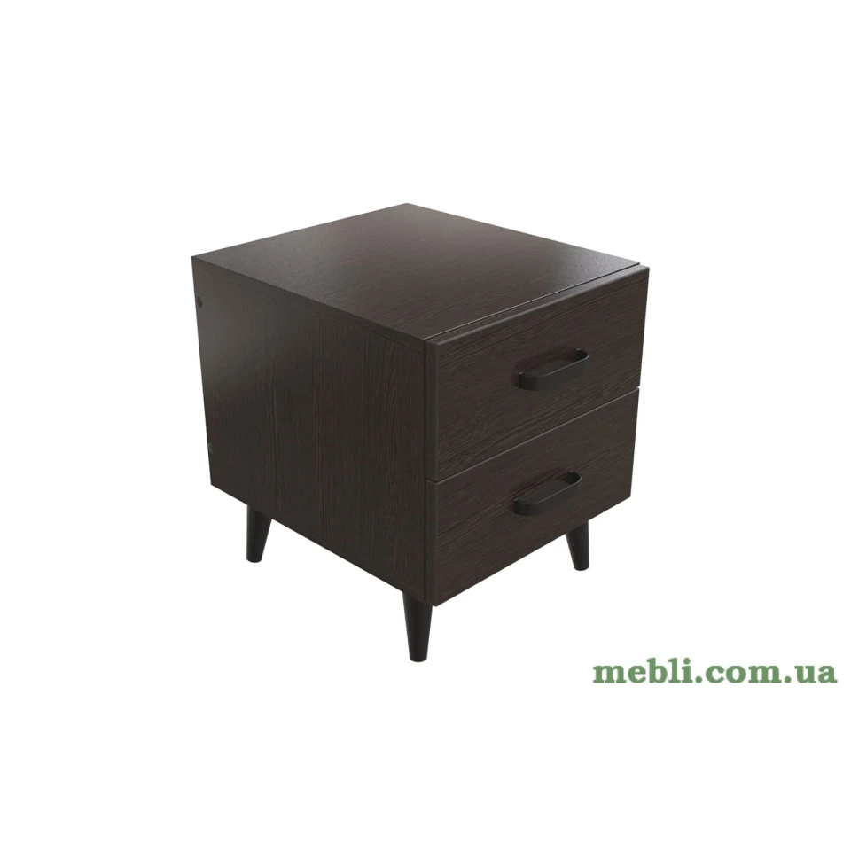 Тумба Віва 2 на конусних ніжках Ferrum-decor 41x35x40 Чорний метал ДСП Венге Магія