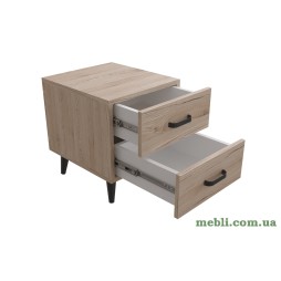 Тумба Віва 2 на конусних ніжках Ferrum-decor 41x35x40 Чорний метал ДСП Дуб Сан-Марино