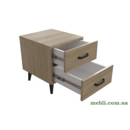 Тумба Віва 2 на конусних ніжках Ferrum-decor 41x35x40 Чорний метал ДСП Дуб Сонома