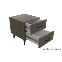 Тумба Віва 2 на конусних ніжках Ferrum-decor 41x35x40 Чорний метал ДСП Дуб Сонома Трюфель