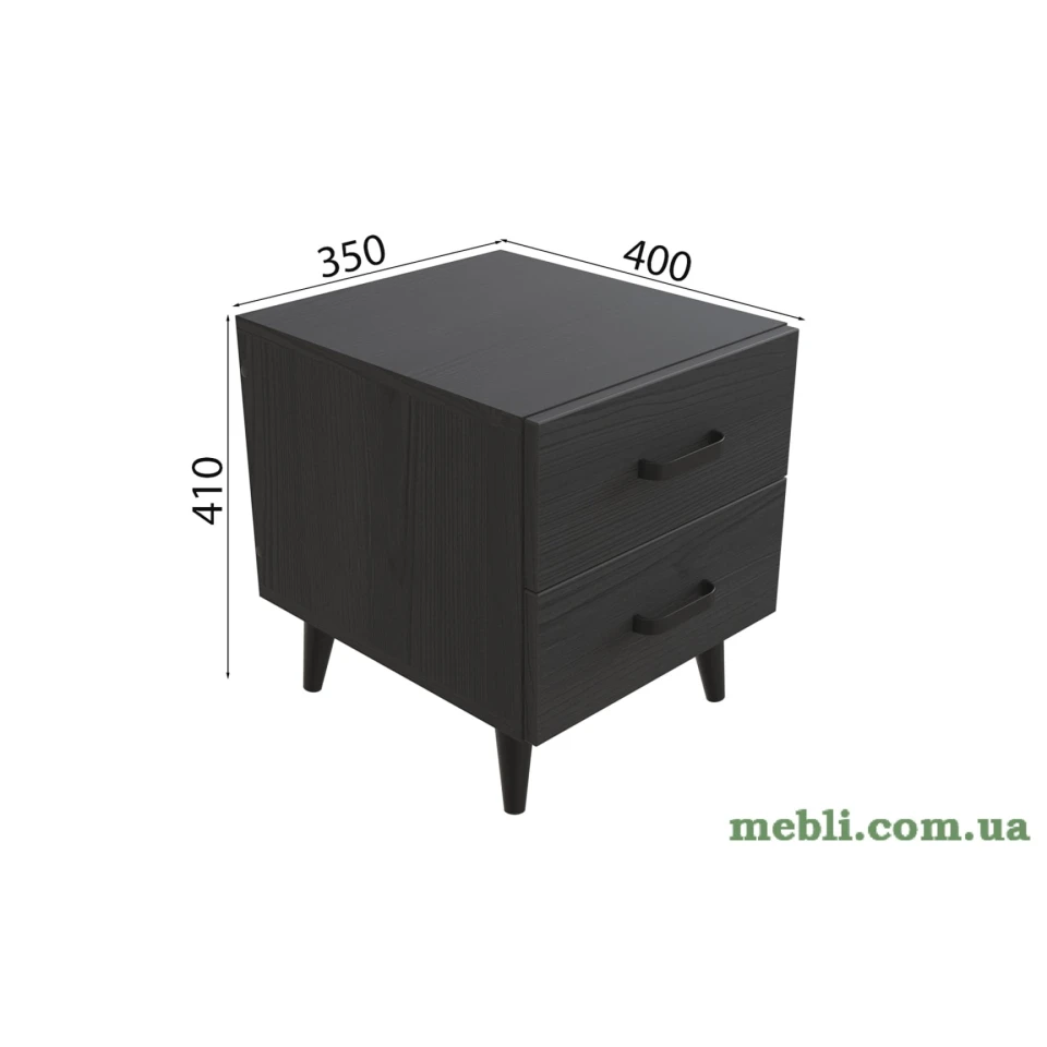 Тумба Віва 2 на конусних ніжках Ferrum-decor 41x35x40 Чорний метал ДСП Сосна Кембра