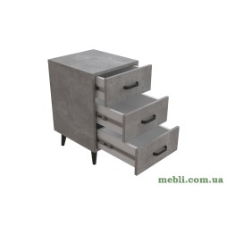 Тумба Віва 3 на конусних ніжках Ferrum-decor 56,5x35x40 Чорний метал ДСП Бетон