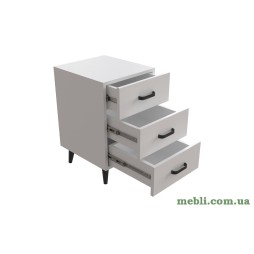 Тумба Віва 3 на конусних ніжках Ferrum-decor 56,5x35x40 Чорний метал ДСП Білий