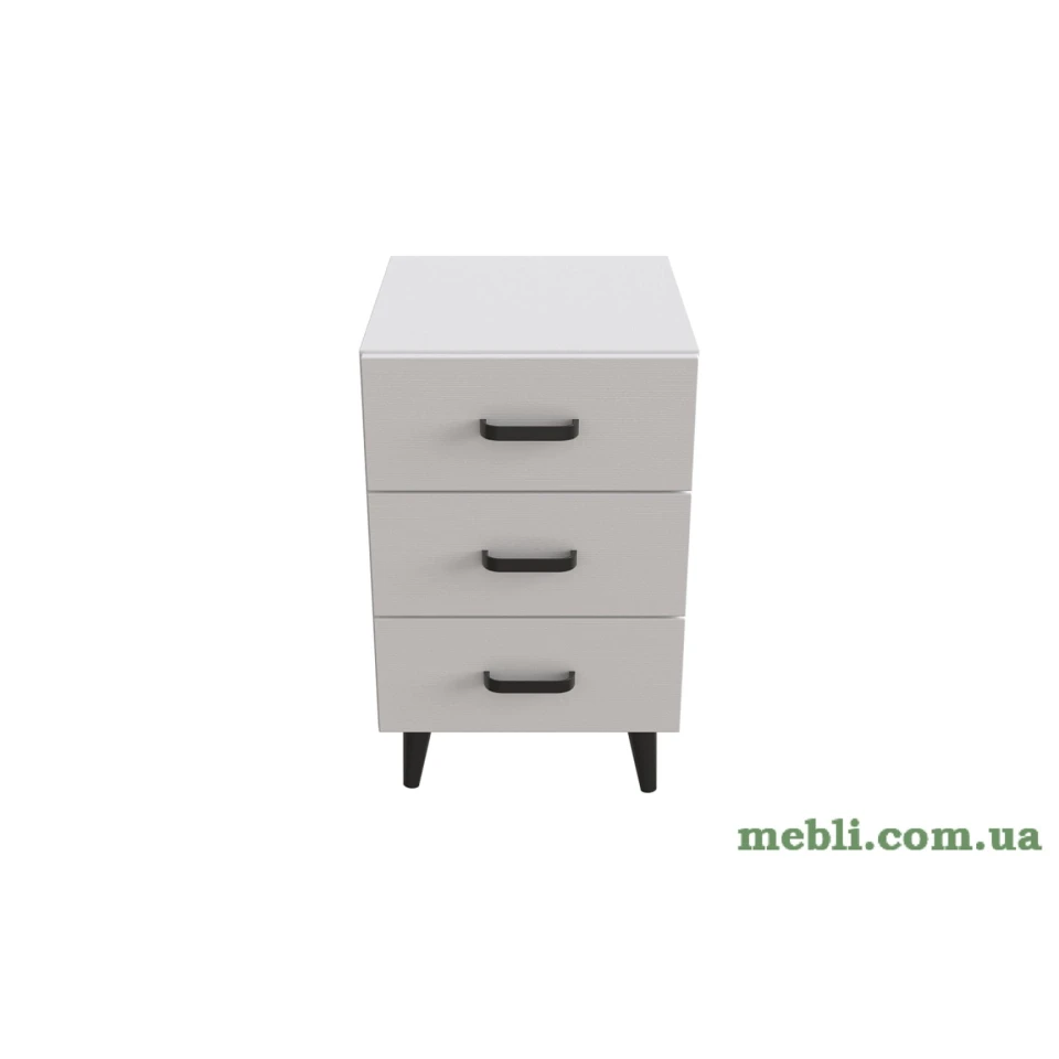 Тумба Віва 3 на конусних ніжках Ferrum-decor 56,5x35x40 Чорний метал ДСП Білий