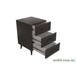 Тумба Віва 3 на конусних ніжках Ferrum-decor 56,5x35x40 Чорний метал ДСП Венге Магія