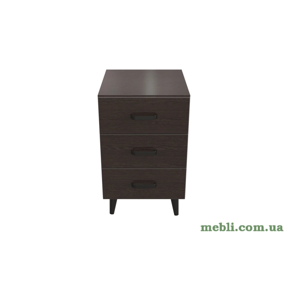 Тумба Віва 3 на конусних ніжках Ferrum-decor 56,5x35x40 Чорний метал ДСП Венге Магія