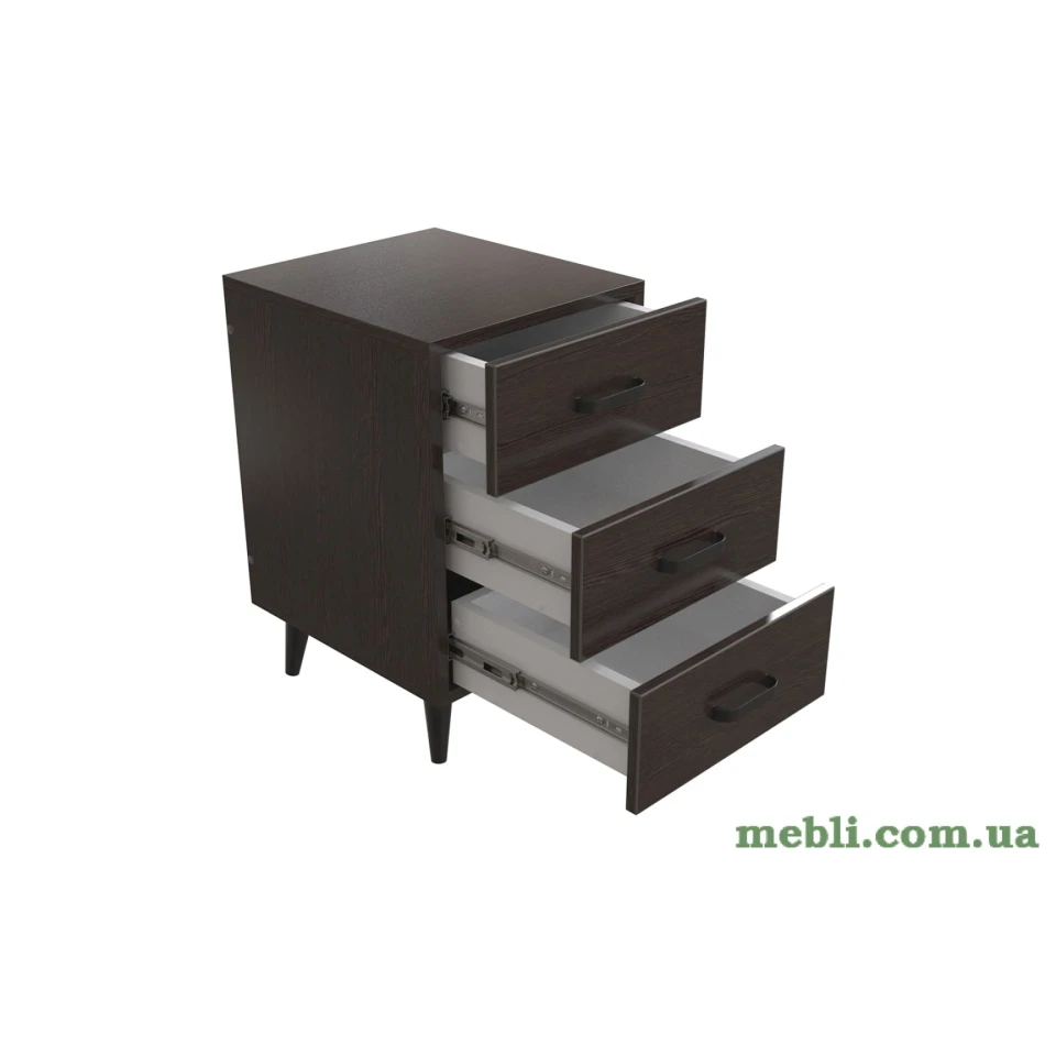 Тумба Віва 3 на конусних ніжках Ferrum-decor 56,5x35x40 Чорний метал ДСП Венге Магія