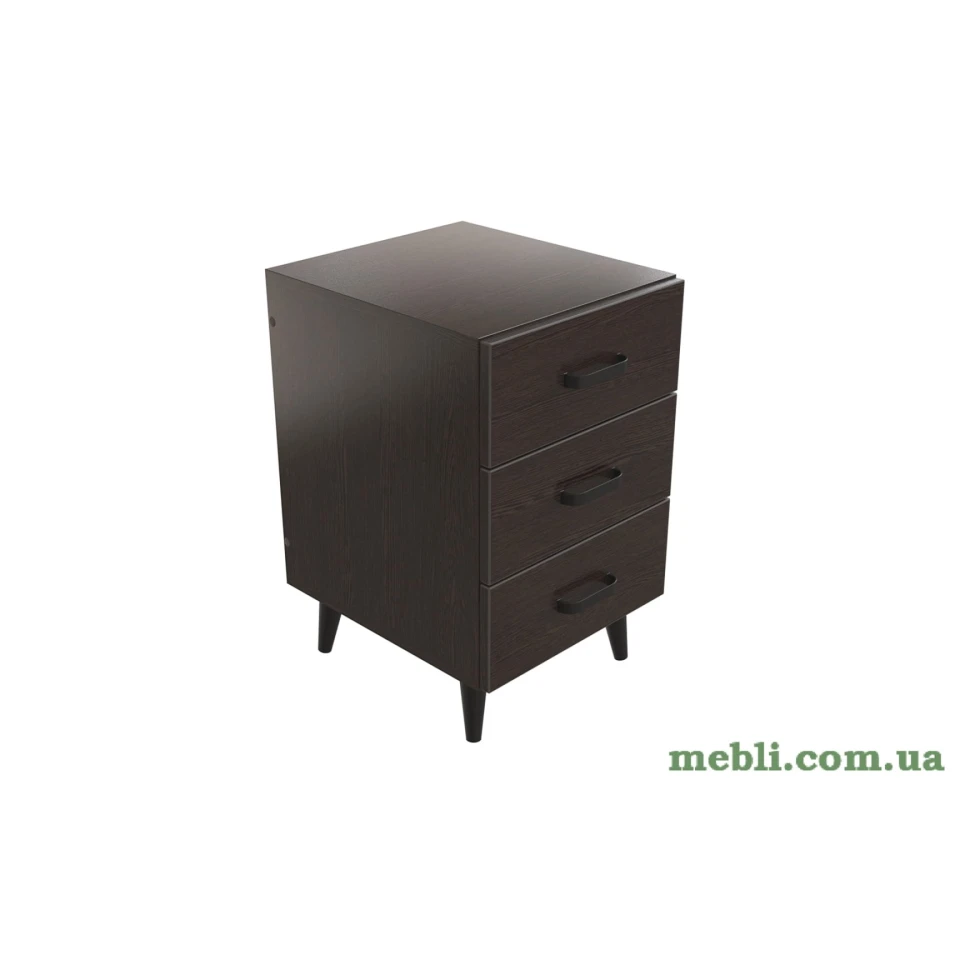 Тумба Віва 3 на конусних ніжках Ferrum-decor 56,5x35x40 Чорний метал ДСП Венге Магія