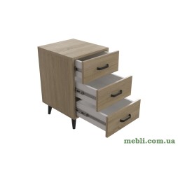 Тумба Віва 3 на конусних ніжках Ferrum-decor 56,5x35x40 Чорний метал ДСП Дуб Сонома