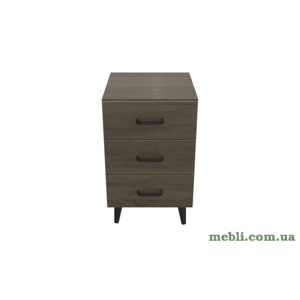 Тумба Віва 3 на конусних ніжках Ferrum-decor 56,5x35x40 Чорний метал ДСП Дуб Сонома Трюфель