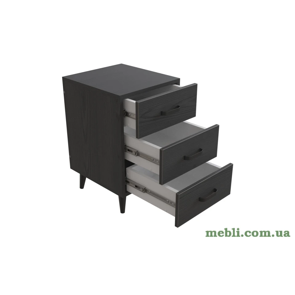 Тумба Віва 3 на конусних ніжках Ferrum-decor 56,5x35x40 Чорний метал ДСП Сосна Кембра