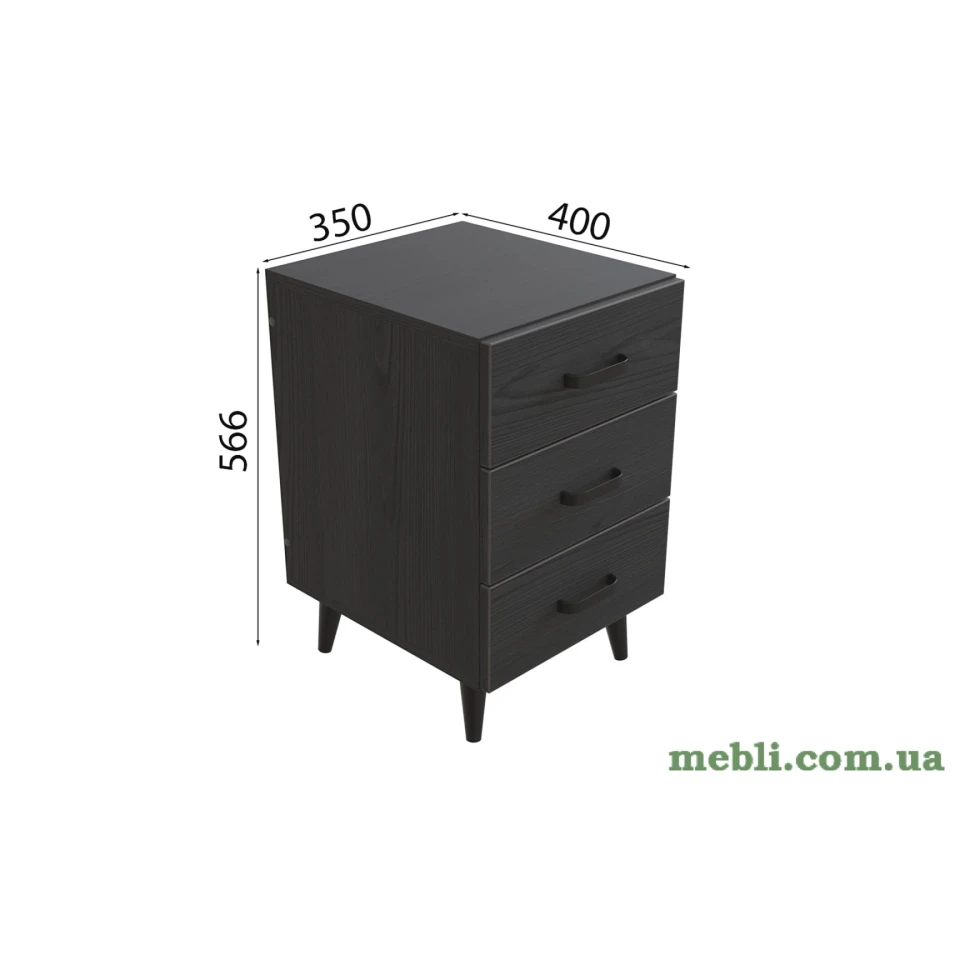 Тумба Віва 3 на конусних ніжках Ferrum-decor 56,5x35x40 Чорний метал ДСП Сосна Кембра