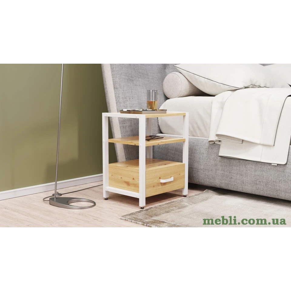 Тумба універсальна Ferrum-decor Вів'єн 1/1 50x41x40 білий ДСП Дуб Артизан 16мм