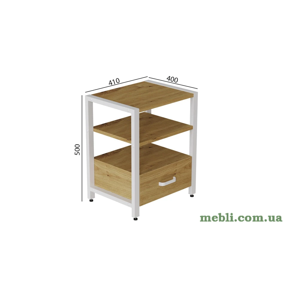 Тумба універсальна Ferrum-decor Вів'єн 1/1 50x41x40 білий ДСП Дуб Артизан 16мм