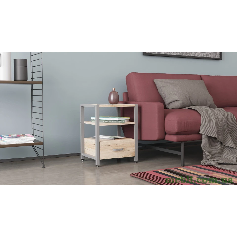 Тумба універсальна Ferrum-decor Вів'єн 1/1 50x41x40 сірий ДСП Дуб Артизан 16мм