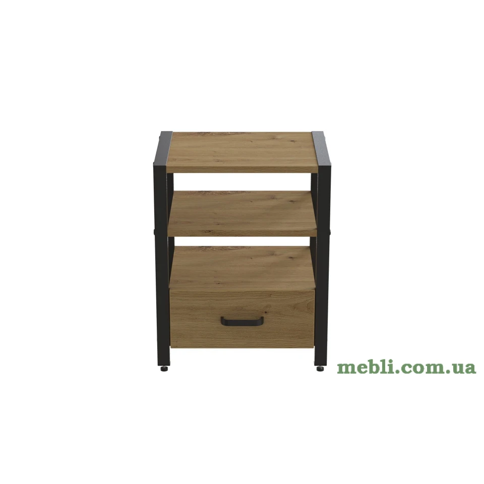 Тумба універсальна Ferrum-decor Вів'єн 1/1 50x41x40 чорний ДСП Дуб Артизан 16мм