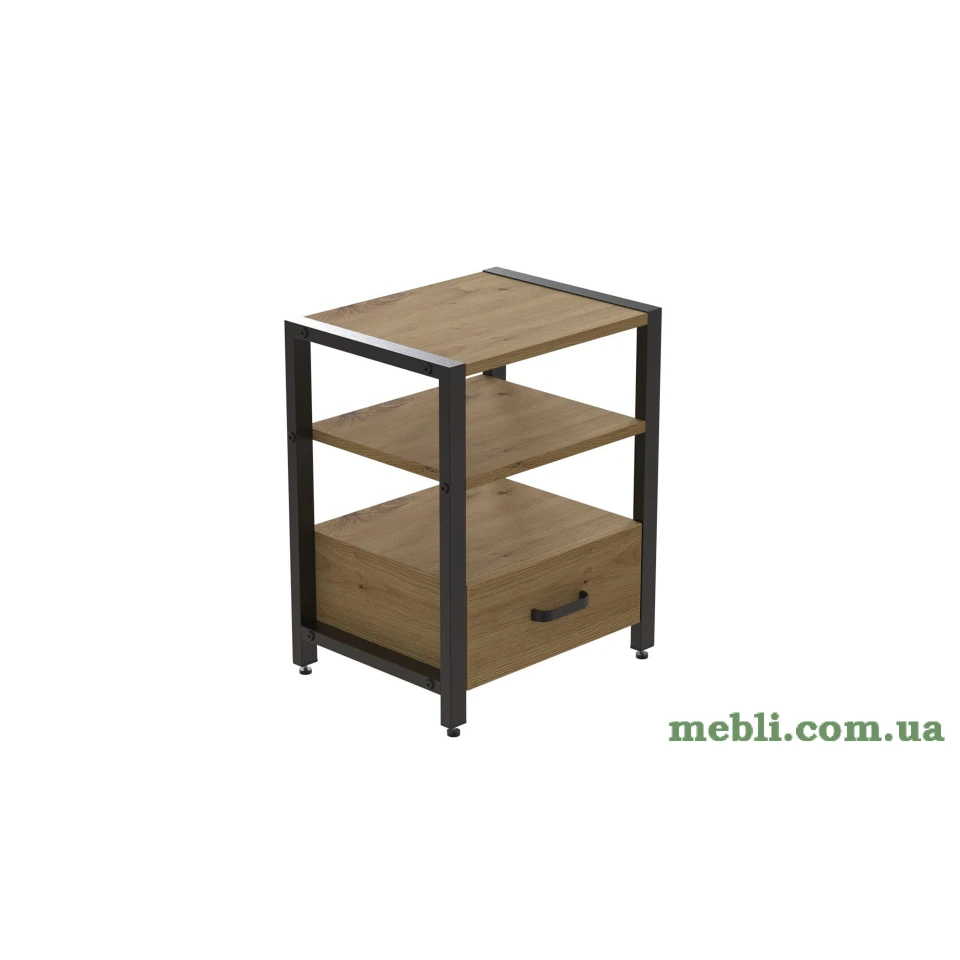 Тумба універсальна Ferrum-decor Вів'єн 1/1 50x41x40 чорний ДСП Дуб Артизан 16мм