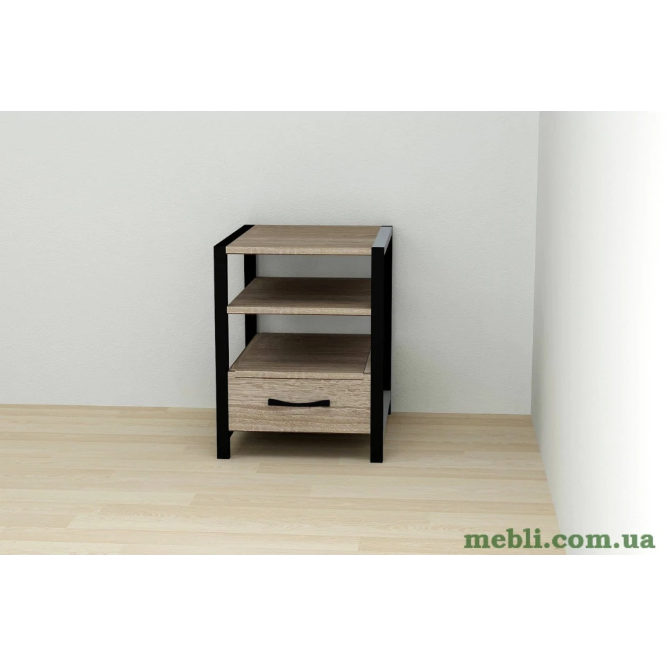 Тумба універсальна Ferrum-decor Вів'єн 1/1 50x41x40 чорний ДСП Дуб Сонома Трюфель 16мм