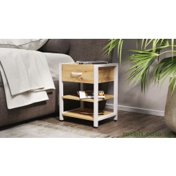 Тумба універсальна Ferrum-decor Вів'єн 1/2 50x41x40 білий ДСП Дуб Артизан 16мм