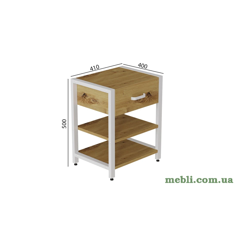 Тумба універсальна Ferrum-decor Вів'єн 1/2 50x41x40 білий ДСП Дуб Артизан 16мм