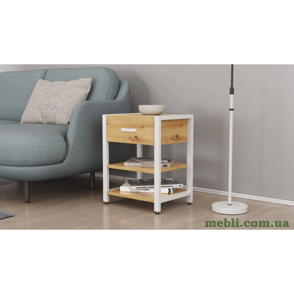 Тумба універсальна Ferrum-decor Вів'єн 1/2 50x41x40 білий ДСП Дуб Артизан 16мм