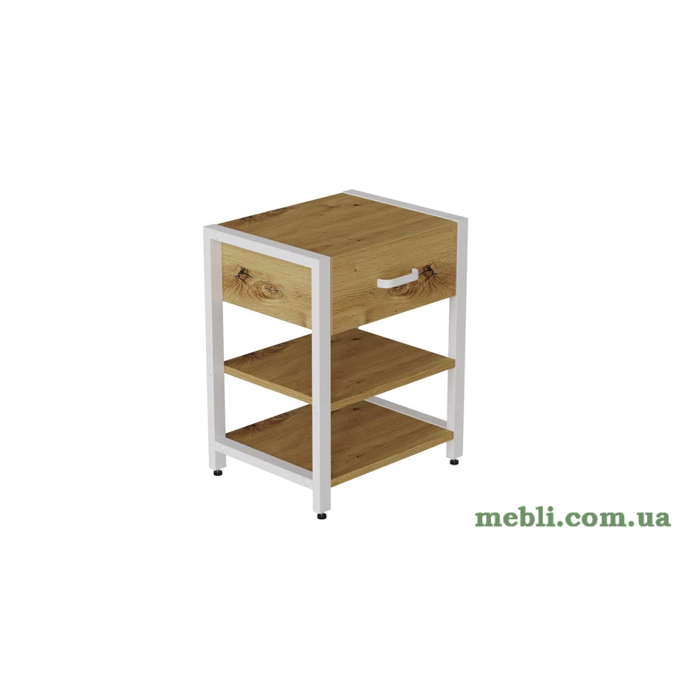 Тумба універсальна Ferrum-decor Вів'єн 1/2 50x41x40 білий ДСП Дуб Артизан 16мм