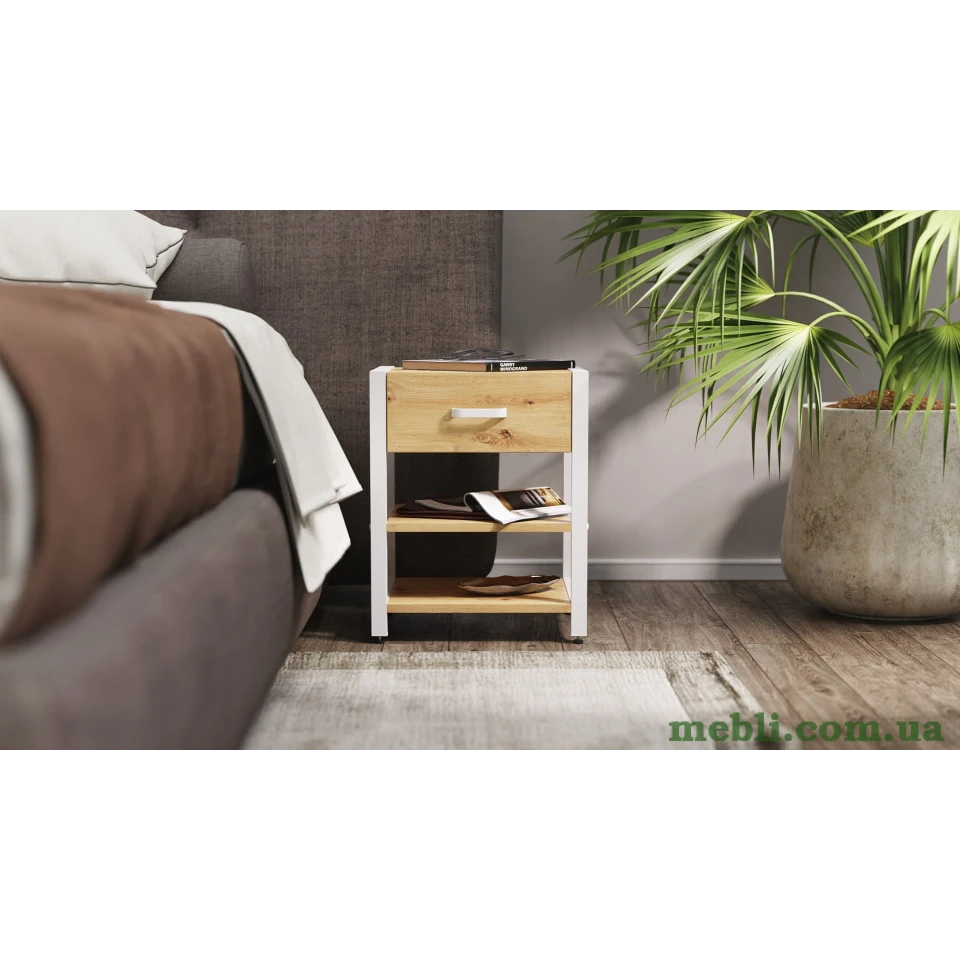 Тумба універсальна Ferrum-decor Вів'єн 1/2 50x41x40 білий ДСП Дуб Артизан 16мм