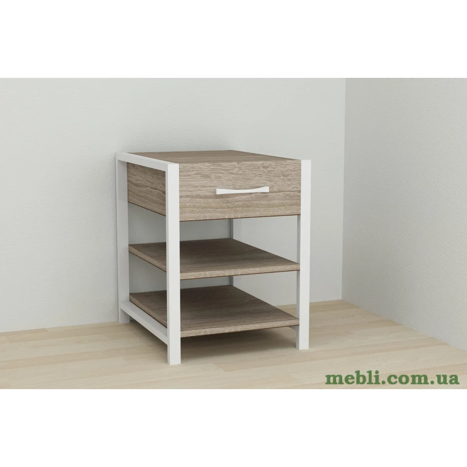 Тумба універсальна Ferrum-decor Вів'єн 1/2 50x41x40 білий ДСП Дуб Сонома Трюфель 16мм