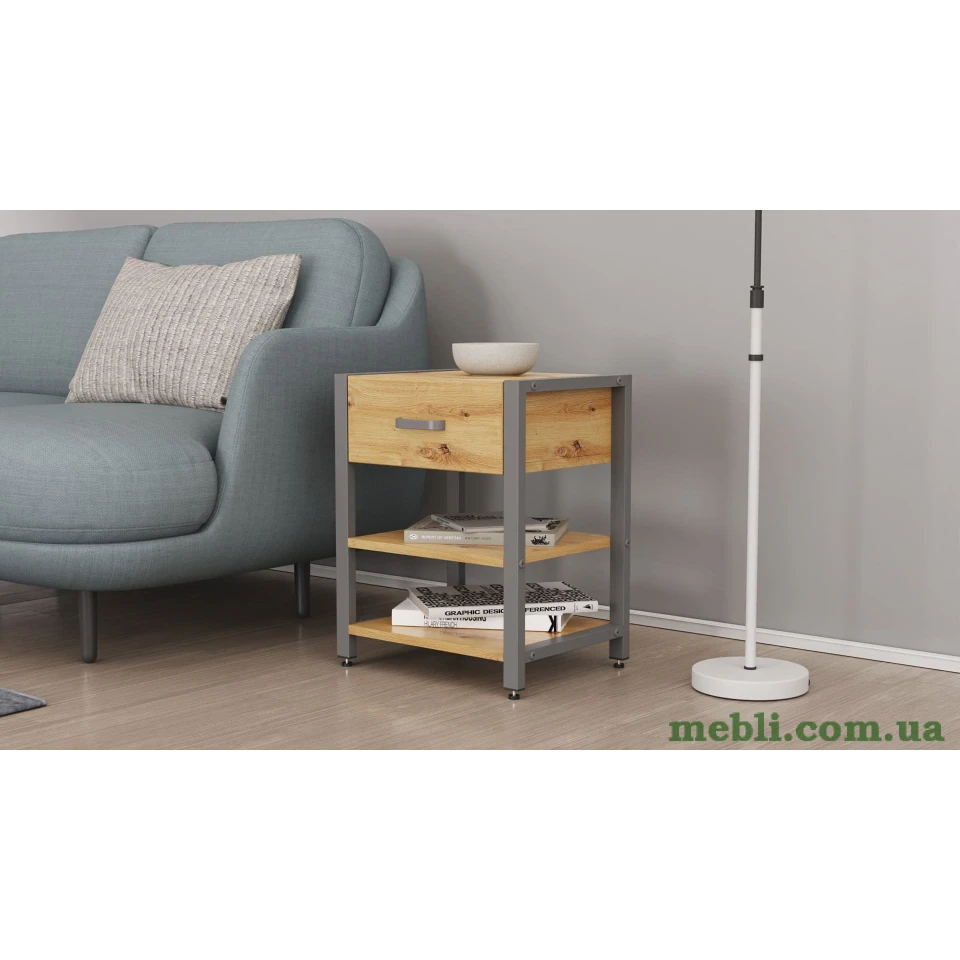 Тумба універсальна Ferrum-decor Вів'єн 1/2 50x41x40 сірий ДСП Дуб Артизан 16мм