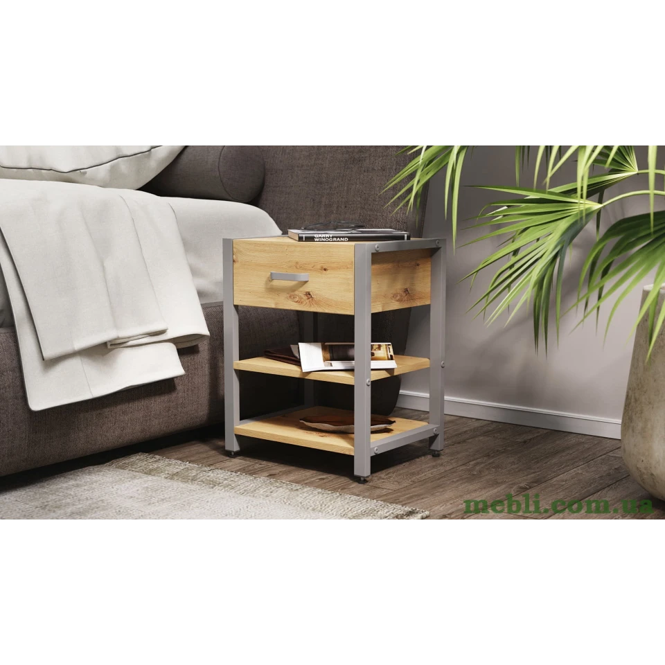 Тумба універсальна Ferrum-decor Вів'єн 1/2 50x41x40 сірий ДСП Дуб Артизан 16мм