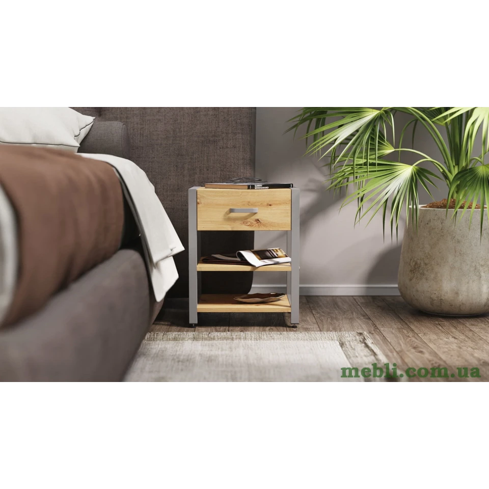 Тумба універсальна Ferrum-decor Вів'єн 1/2 50x41x40 сірий ДСП Дуб Артизан 16мм