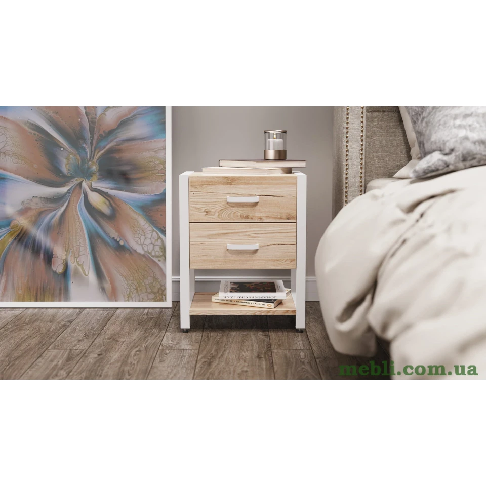 Тумба універсальна Ferrum-decor Вів'єн 2/1 50x41x40 білий ДСП Дуб Артизан 16мм