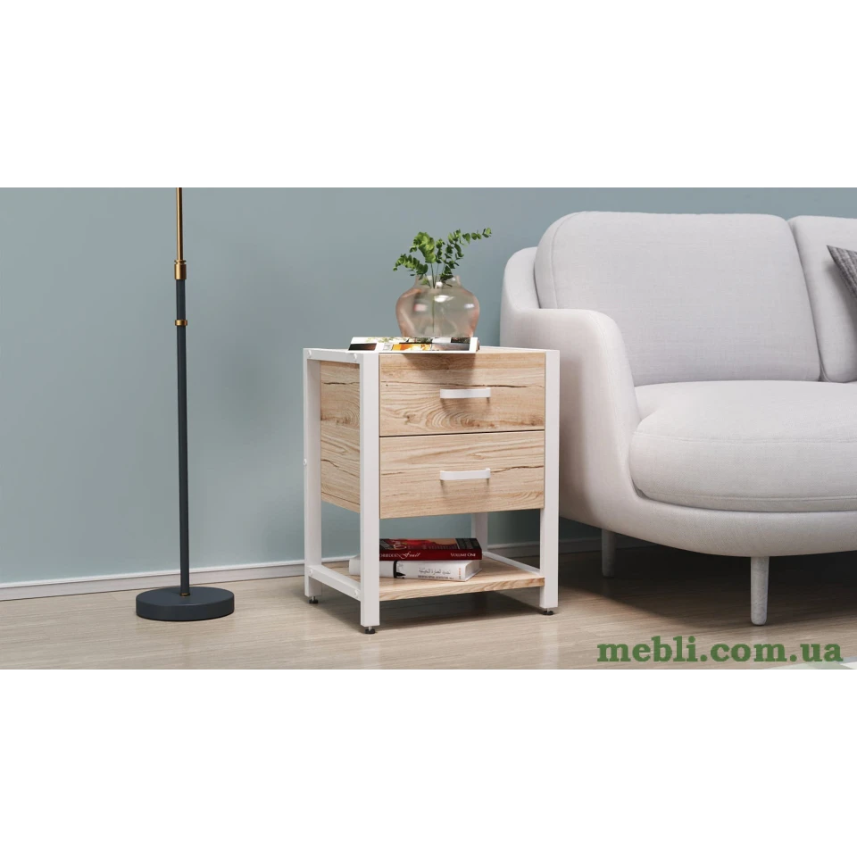 Тумба універсальна Ferrum-decor Вів'єн 2/1 50x41x40 білий ДСП Дуб Артизан 16мм