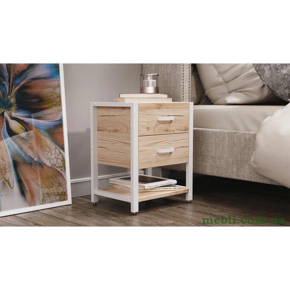 Тумба універсальна Ferrum-decor Вів'єн 2/1 50x41x40 білий ДСП Дуб Артизан 16мм