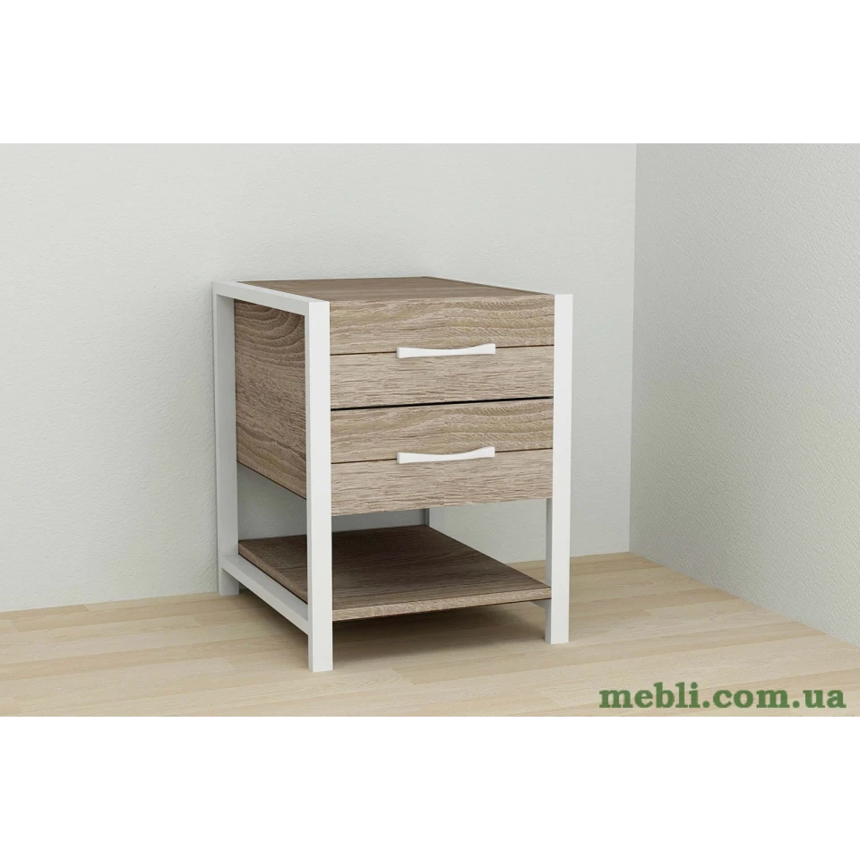 Тумба універсальна Ferrum-decor Вів'єн 2/1 50x41x40 білий ДСП Дуб Сонома Трюфель 16мм