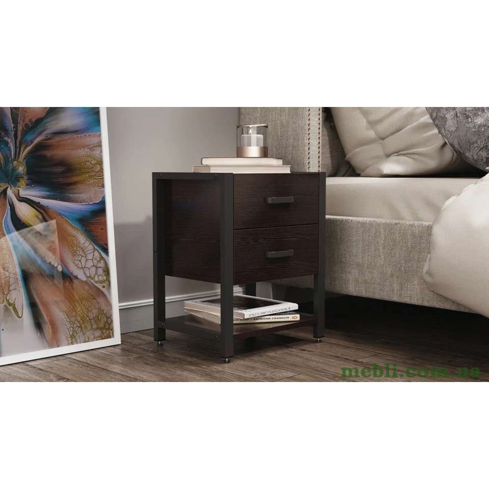 Тумба універсальна Ferrum-decor Вів'єн 2/1 50x41x40 чорний ДСП Венге 16мм