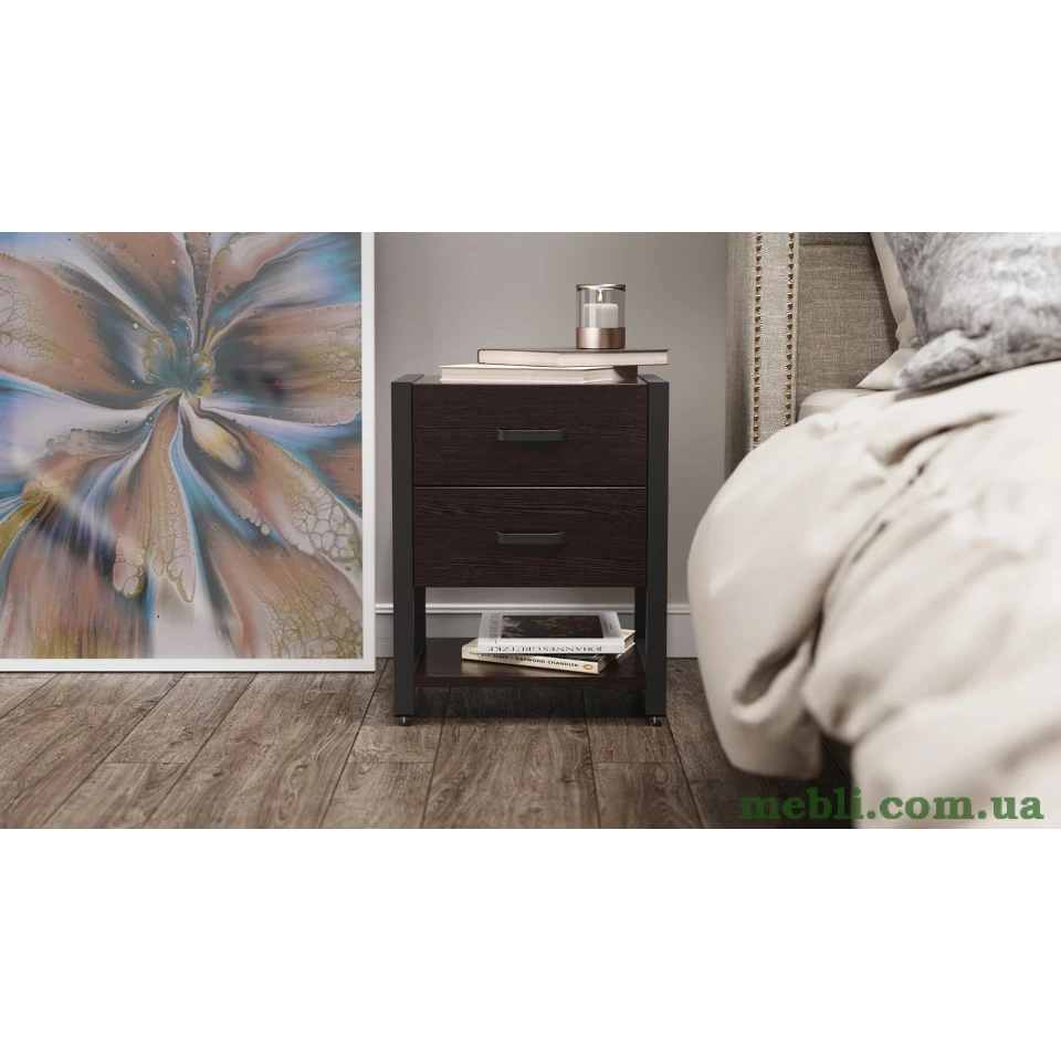 Тумба універсальна Ferrum-decor Вів'єн 2/1 50x41x40 чорний ДСП Венге 16мм