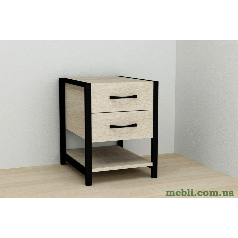 Тумба універсальна Ferrum-decor Вів'єн 2/1 50x41x40 чорний ДСП Дуб Сонома 16мм
