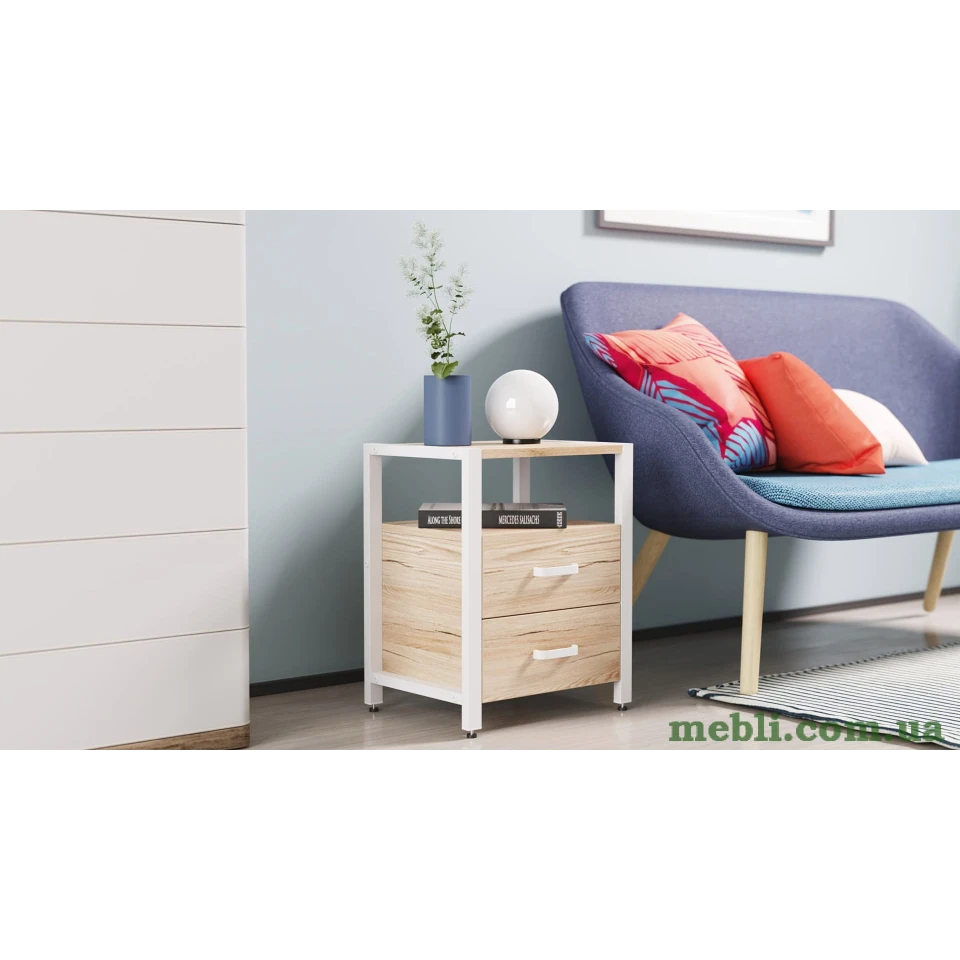 Тумба універсальна Ferrum-decor Вів'єн 2/2 50x41x40 білий ДСП Дуб Артизан 16мм