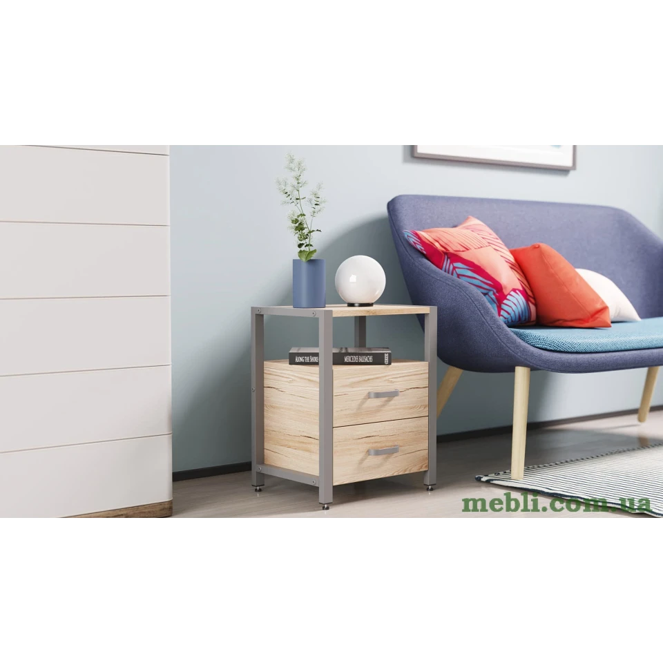 Тумба універсальна Ferrum-decor Вів'єн 2/2 50x41x40 сірий ДСП Дуб Артизан 16мм