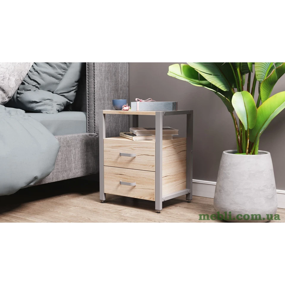 Тумба універсальна Ferrum-decor Вів'єн 2/2 50x41x40 сірий ДСП Дуб Артизан 16мм