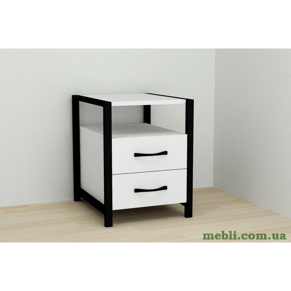 Тумба універсальна Ferrum-decor Вів'єн 2/2 50x41x40 чорний ДСП Білий 16мм